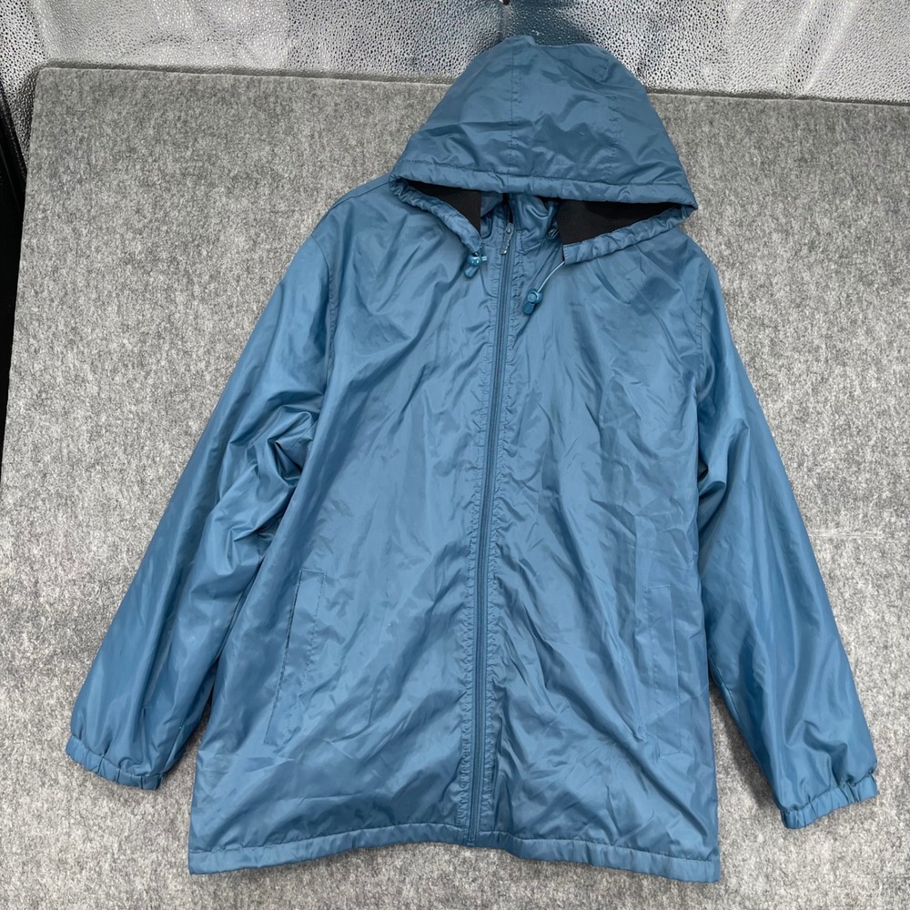 Totes Jacket Mens 2XL Blue Hooded Windbreaker Full Zip Lightweight